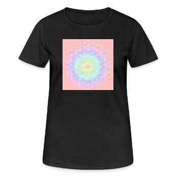 Fleur de Vie Blanche - 5ème Dimension - T-shirt respirant Femme - noir - Devant - AI Model Female 172 light (172cm)