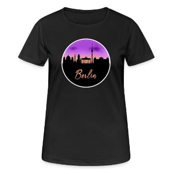 Berlin Fine Skyline - Women's Breathable T-Shirt - black - Front - AI Model Female 172 light (172cm)
