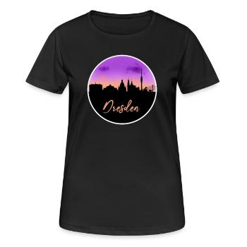 Ligne d’horizon fine de Dresde - T-shirt respirant Femme - noir - Devant - AI Model Female 172 light (172cm)