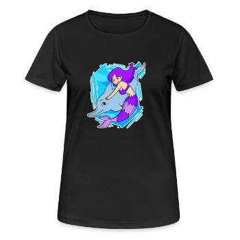 Meerjungfrau - Frauen T-Shirt atmungsaktiv - Schwarz - Vorne - AI Model Female 172 light (172cm)