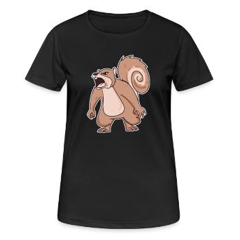 écureuil en colère - T-shirt respirant Femme - noir - Devant - AI Model Female 172 light (172cm)