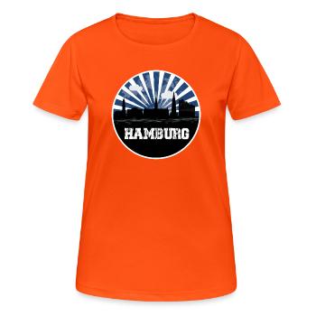 Hambourg Home Game Skyline - T-shirt respirant Femme - orange néon - Devant - AI Model Female 172 dark (172cm)
