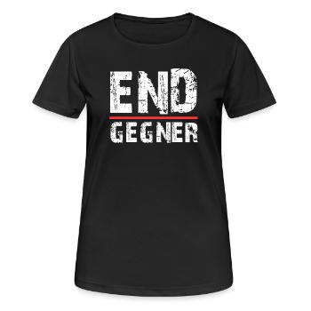 Endgegner Gamer Design - Frauen T-Shirt atmungsaktiv - Schwarz - Vorne - AI Model Female 172 light (172cm)