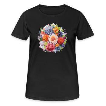 Colorful Blossom Magic Wreath - Women's Breathable T-Shirt - black - Front - AI Model Female 172 light (172cm)