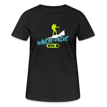 Bergwandern Wandern Wanderer Gletscher Statement - Frauen T-Shirt atmungsaktiv - Schwarz - Vorne - AI Model Female 172 light (172cm)