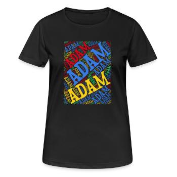 Adam t-shirt nuage de mots t-shirt idée cadeau - T-shirt respirant Femme - noir - Devant - AI Model Female 172 light (172cm)