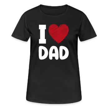 J’aime le cœur de papa - T-shirt respirant Femme - noir - Devant - AI Model Female 172 light (172cm)