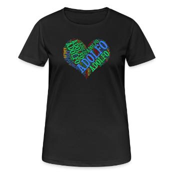 t-shirt Adolfo coeur nuage de mots t-shirt - T-shirt respirant Femme - noir - Devant - AI Model Female 172 light (172cm)