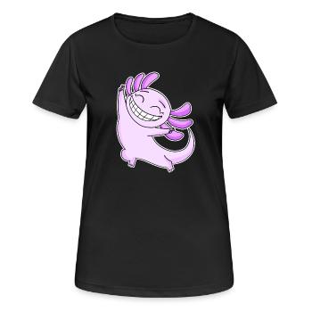Joyeux Axolotl - T-shirt respirant Femme - noir - Devant - AI Model Female 172 light (172cm)