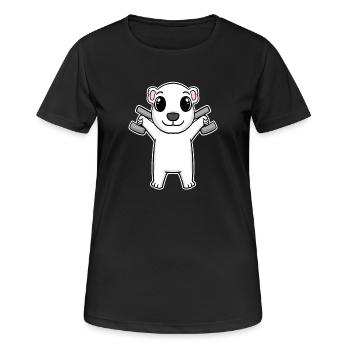 Polar Bear Dumbbell Training Strength Training Fitness - T-shirt respirant Femme - noir - Devant - AI Model Female 172 light (172cm)