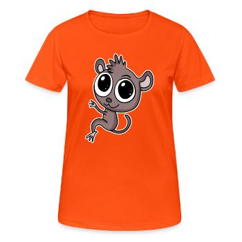 Koboldmaki Koboldmakis Primat - Frauen T-Shirt atmungsaktiv - Neonorange - Vorne - AI Model Female 172 dark (172cm)
