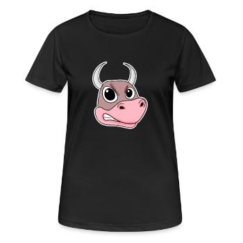 Taureau en colère - T-shirt respirant Femme - noir - Devant - AI Model Female 172 light (172cm)