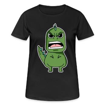 Dino en colère - T-shirt respirant Femme - noir - Devant - AI Model Female 172 light (172cm)