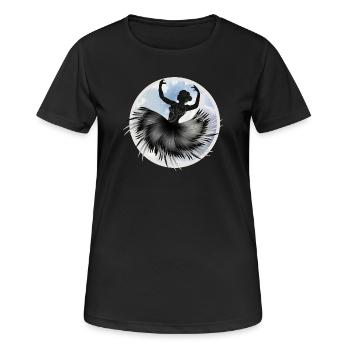 Danseur de ballet dansant dans les nuages avec un plumage - T-shirt respirant Femme - noir - Devant - AI Model Female 172 light (172cm)