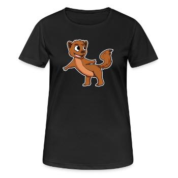 Martre belette - T-shirt respirant Femme - noir - Devant - AI Model Female 172 light (172cm)