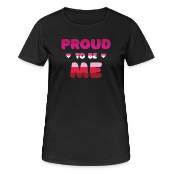 Lesbischer Stolz, ich zu sein - Pride Month - Frauen T-Shirt atmungsaktiv - Schwarz - Vorne - AI Model Female 172 light (172cm)