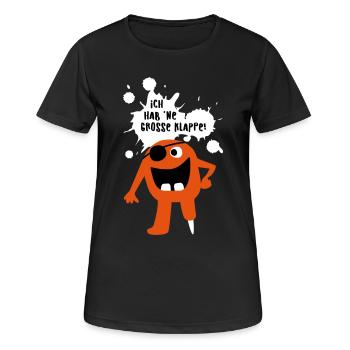 Monster große Klappe Großmaul Comic coole Quotes - Frauen T-Shirt atmungsaktiv - Schwarz - Vorne - AI Model Female 172 light (172cm)