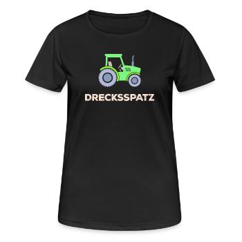 Commercial Vehicle Saying Tractor Country Life Farmer - Women's Breathable T-Shirt - black - Front - AI Model Female 172 light (172cm)