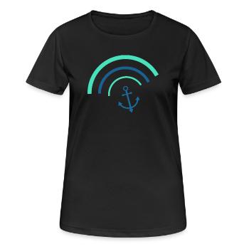 Anchor Northern Germany Sailor Sailor Captain - Women's Breathable T-Shirt - black - Front - AI Model Female 172 light (172cm)