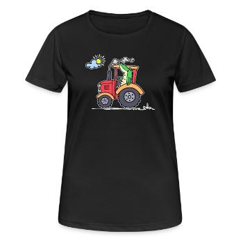 Feld Bauer Tracteur Machines agricoles Véhicule utilitaire - T-shirt respirant Femme - noir - Devant - AI Model Female 172 light (172cm)