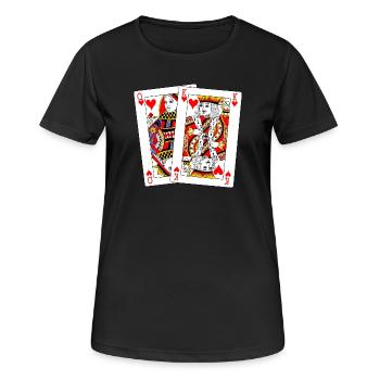 Reine et Roi de Cœur - T-shirt respirant Femme - noir - Devant - AI Model Female 172 light (172cm)