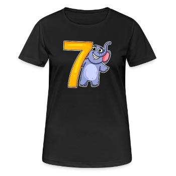 sieben - 7 - Frauen T-Shirt atmungsaktiv - Schwarz - Vorne - AI Model Female 172 light (172cm)