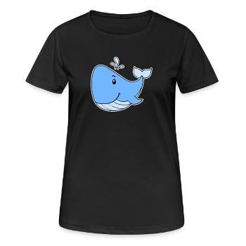 Ozean Wal - Frauen T-Shirt atmungsaktiv - Schwarz - Vorne - AI Model Female 172 light (172cm)