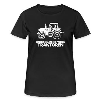 Landleben Landwirt Traktor Statement Feld Fahrzeug - Frauen T-Shirt atmungsaktiv - Schwarz - Vorne - AI Model Female 172 light (172cm)
