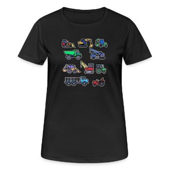 Tracteur Agricole biologique Machines agricoles Ferme de véhicules - T-shirt respirant Femme - noir - Devant - AI Model Female 172 light (172cm)