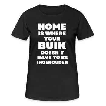 La maison est l’endroit où votre ventre - T-shirt respirant Femme - noir - Devant - AI Model Female 172 light (172cm)