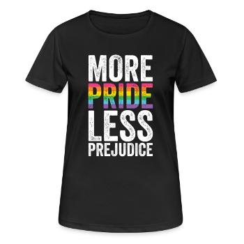 Mois de la fierté LGBT - Plus de fierté, moins de préjugés - T-shirt respirant Femme - noir - Devant - AI Model Female 172 light (172cm)