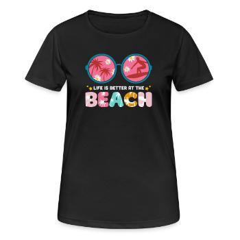 Sommerferien, Sommer, Hallo Sommer - Frauen T-Shirt atmungsaktiv - Schwarz - Vorne - AI Model Female 172 light (172cm)