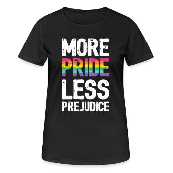 Mois de la fierté LGBT - Plus de fierté. Moins de préjugés. - T-shirt respirant Femme - noir - Devant - AI Model Female 172 light (172cm)