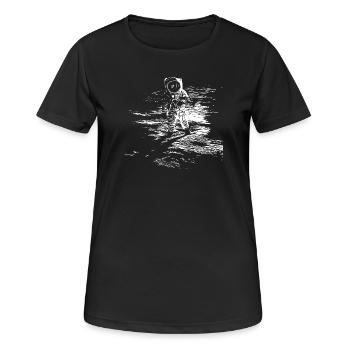 Raum - Frauen T-Shirt atmungsaktiv - Schwarz - Vorne - AI Model Female 172 light (172cm)