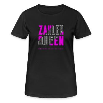 Zahlen Queen - Frauen T-Shirt atmungsaktiv - Schwarz - Vorne - AI Model Female 172 light (172cm)