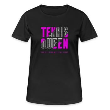 Tennis Königin - Frauen T-Shirt atmungsaktiv - Schwarz - Vorne - AI Model Female 172 light (172cm)