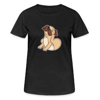 Carlin Chien Race Chien Chiens - T-shirt respirant Femme - noir - Devant - AI Model Female 172 light (172cm)