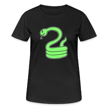 Schlange - Grüne Schlange - Frauen T-Shirt atmungsaktiv - Schwarz - Vorne - AI Model Female 172 light (172cm)