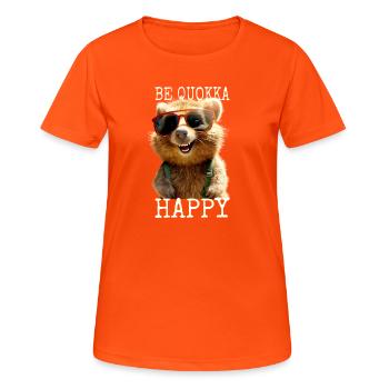 Quokka Be Quokka Happy Australien Lächeln Quokkas - Frauen T-Shirt atmungsaktiv - Neonorange - Vorne - AI Model Female 172 dark (172cm)