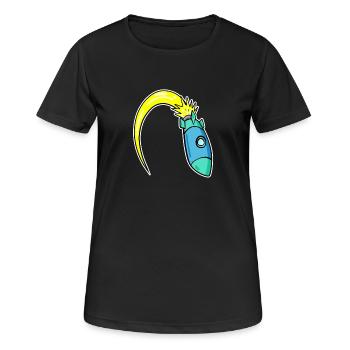 Fusée - T-shirt respirant Femme - noir - Devant - AI Model Female 172 light (172cm)