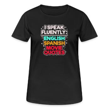 Movies Statement Streaming Film Schauen Cineast - Frauen T-Shirt atmungsaktiv - Schwarz - Vorne - AI Model Female 172 light (172cm)