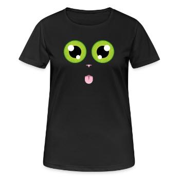 La langue au chat - T-shirt respirant Femme - noir - Devant - AI Model Female 172 light (172cm)