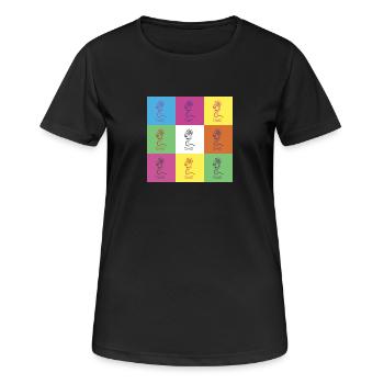 Conception du microphone - T-shirt respirant Femme - noir - Devant - AI Model Female 172 light (172cm)
