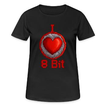 I love 8bit - Frauen T-Shirt atmungsaktiv - Schwarz - Vorne - AI Model Female 172 light (172cm)