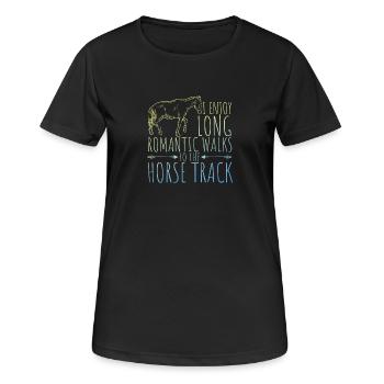 horse racing - Women's Breathable T-Shirt - black - Front - AI Model Female 172 light (172cm)