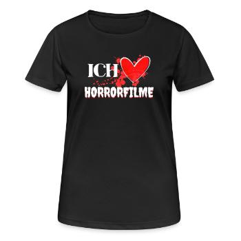 I Love Movies Heart Movies Statement Cineaste - Women's Breathable T-Shirt - black - Front - AI Model Female 172 light (172cm)
