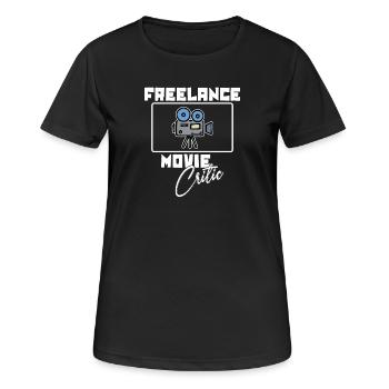 Cineaste Camera Movies Déclaration Cinéma Night Movies - T-shirt respirant Femme - noir - Devant - AI Model Female 172 light (172cm)