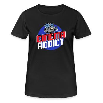 Movies, Camera, Statement, Theater, Movie Night, Movies - Women's Breathable T-Shirt - black - Front - AI Model Female 172 light (172cm)