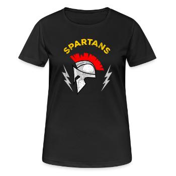Spartan Mohawk Helm - Frauen T-Shirt atmungsaktiv - Schwarz - Vorne - AI Model Female 172 light (172cm)