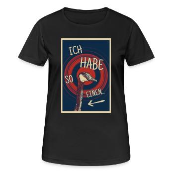 Ich habe so einen Hals - Gänsehals witzig - Frauen T-Shirt atmungsaktiv - Schwarz - Vorne - AI Model Female 172 light (172cm)